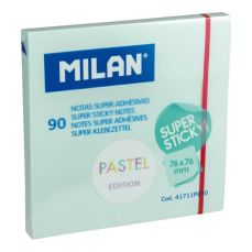 Notes autoadeziv 76mm x 76mm, 90 file/buc, albastru pal, Super Sticky Milan