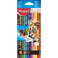 Creioane colorate 12culori/set, 832212FC, Color Peps Animals Maped (FSC)