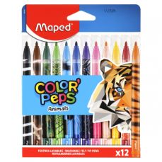 Carioca 12 culori/set, 845403, Color Peps Animals Maped