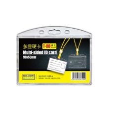 Ecuson plastic rigid pentru carduri, dublu, orizontal, 90x55mm, 5buc/set, Kejea