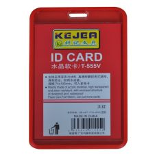 Ecuson plastic flexibil pentru carduri, vertical, rosu, 105x74mm, 5buc/set, Kejea