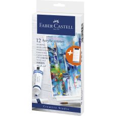 Culori acril, tub 20ml, 12culori/set, FC379212 Faber Castell