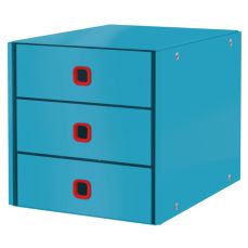 Suport carton laminat cu 3 sertare, albastru celest, Cosy Click & Store Leitz