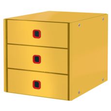 Suport carton laminat cu 3 sertare, galben chihlimbar, Cosy Click & Store Leitz