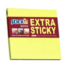 Notes autoadeziv 76mm x 76mm, 90 file/buc, galben neon, extra sticky Stick'n