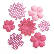 Flori decorative din hartie Blossoms, mix roz, 24buc/set, 252016 GP
