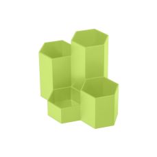 Suport plastic pentru instrumente de scris, 4 compartimente, verde, 95104V Ecada