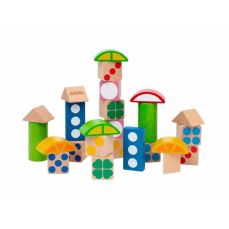 Set blocuri din lemn cu modele colorate, Brio