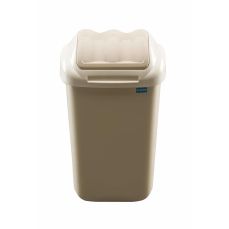 Cos plastic pentru gunoi, capac batant, cappuccino, 50L, PLAFOR Fala