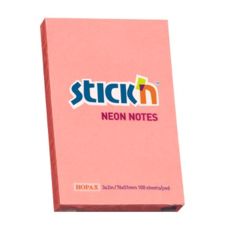 Notes autoadeziv 76mm x 51mm, 100 file/buc, roz neon, Stick'n