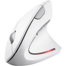 Mouse optic, wireless, 6 butoane si 1 scroll, alb, ergonomic vertical, 25132, Verto Trust