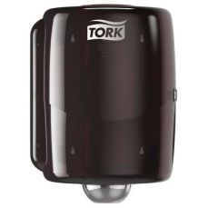 Dispenser din plastic negru, pentru prosoape cu derulare centrala, Tork Centrefeed Maxi 653008