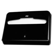 Dispenser din plastic negru pentru acoperitoare colac wc, Tork 344088