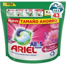 Detergent capsule gel pentru tesaturi, 43buc/cutie, All in 1 Sensations Ariel 55057