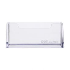 Suport plastic transparent de birou pentru 50 carti vizita Deli, DLE7623