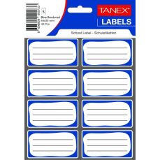 Etichete scolare autoadezive, 40buc/set, albastre, TWBRD7001, Tanex