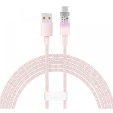 Cablu de date USB / USB-C, 100W, 6A, 1m, incarcare rapida, roz, Explorer Baseus