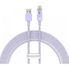 Cablu de date USB / USB-C, 100W, 6A, 1m, incarcare rapida, violet, Explorer Baseus
