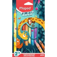Creioane colorate 12culori/set, Jungle Fever Jumbo Maped