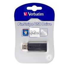 Memorie USB PinStripe negru, 32GB, Verbatim