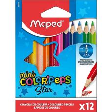 Creioane colorate 12culori/set, Color Peps Star Mini Maped